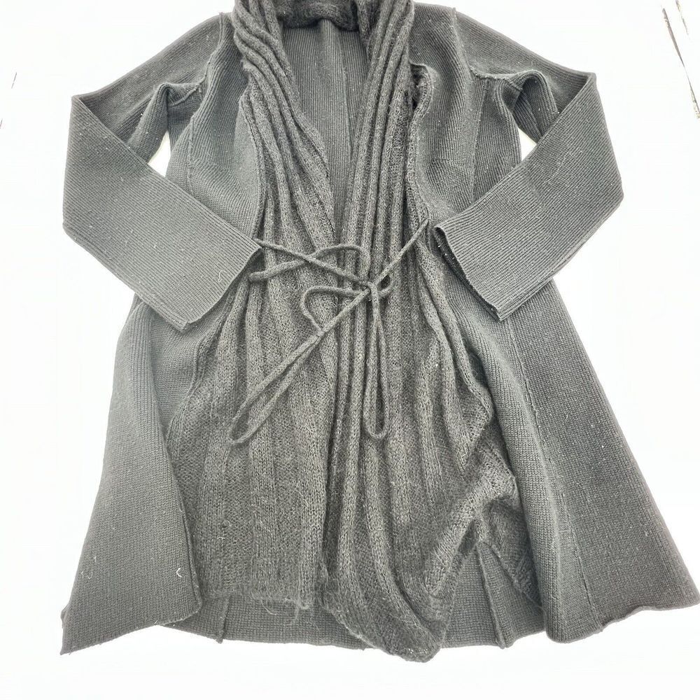 Clorinda Italy Black Cardigan Size Small Wool Mohair Blend